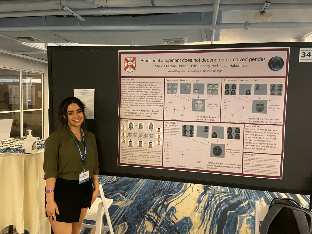 Sheida Domabi presenting her research poster at VSS 2023